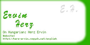 ervin herz business card